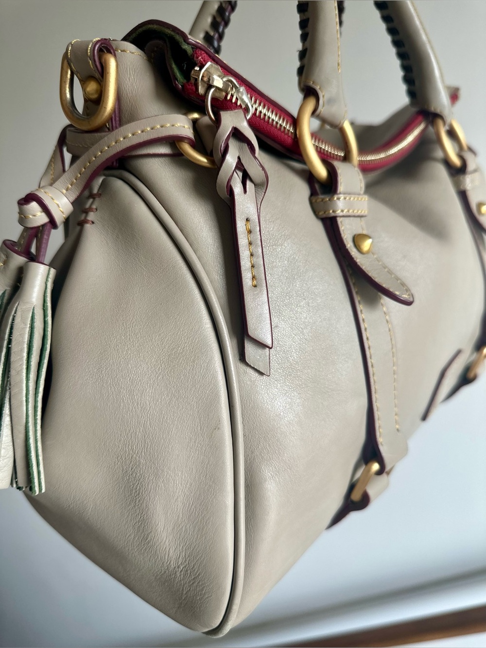 Dooney & Bourke Taupe Florentine Satchel EUC - Picture 3 of 16